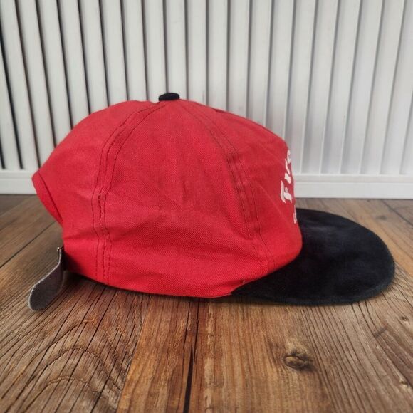 VTG Firestone Leader In The Field Strapback Hat Cap Red Black Tractors Farm USA - Picture 4 of 11